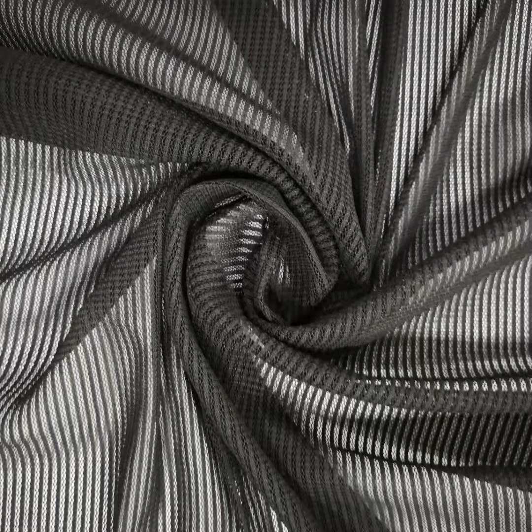 厂家直销黑色牙签布 针织提花面料 弹力莱卡布 夏季裙内衣用料