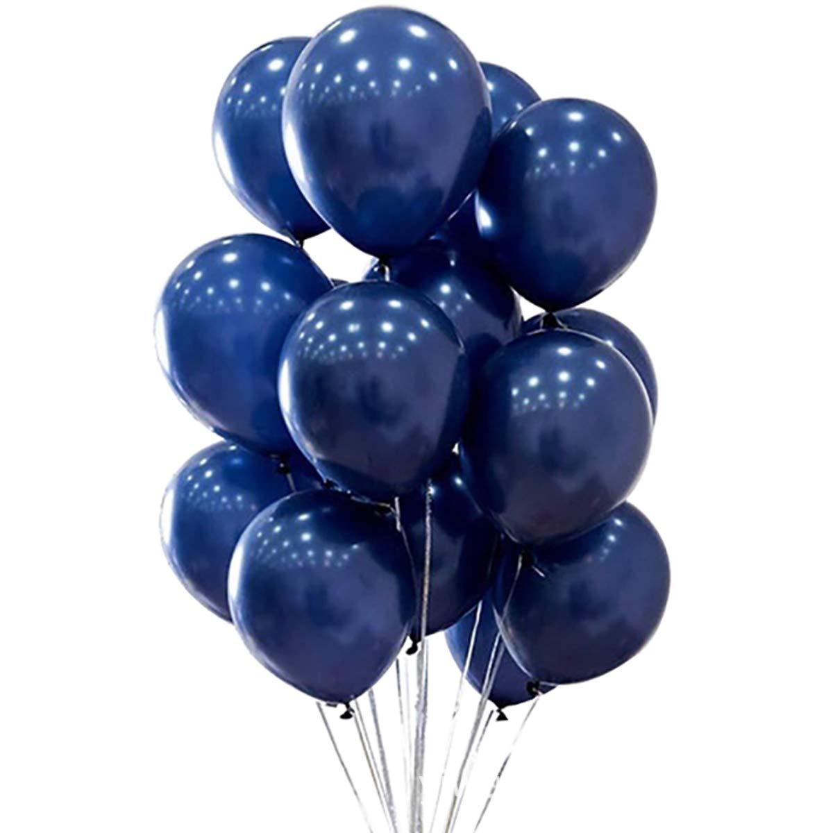 新款夜光蓝色乳胶气球生日派对甜品台布置舞台宝石蓝婚礼房间装饰