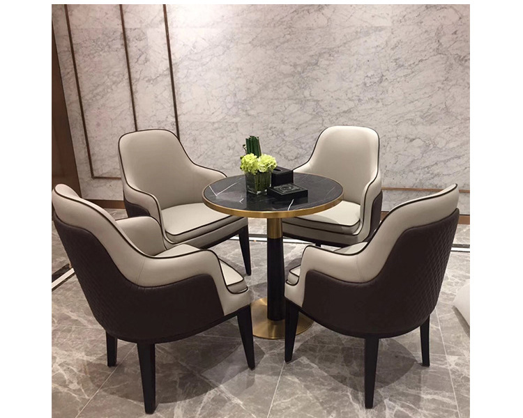 北欧轻奢餐椅家用实木靠背酒店咖啡厅休闲洽谈椅后现代简约宾利椅