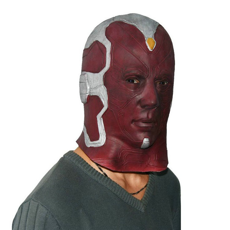 复仇者联盟幻视侠面具英雄乳胶头套漫威万圣节道具派对脸罩