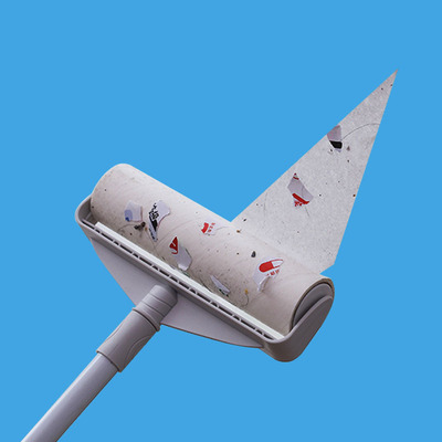 黏尘清洁粘毛器加长地板粘灰滚子家用沾滚筒粘纸黏吸头发除尘滚湖