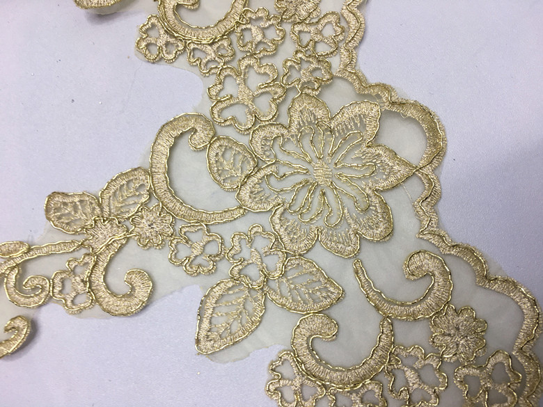 现货服装家纺辅料欧式金色菠萝花边车骨花边蕾丝面料定制辅料