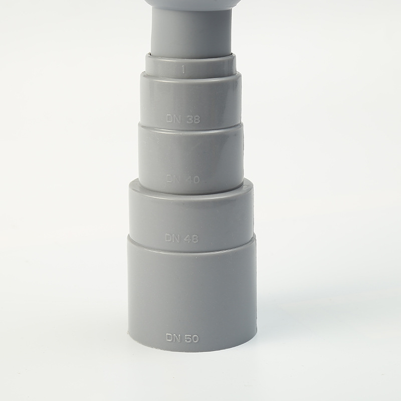 厂家供应大口径灰色面盆下水管 亚马逊外贸下水伸缩管pp材质管道