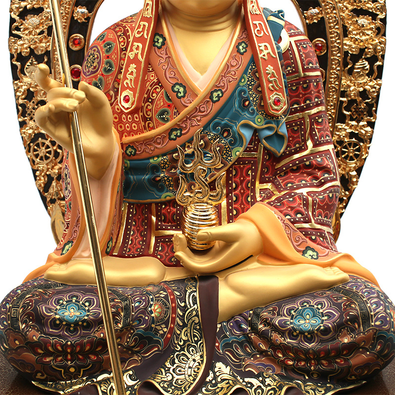 鎏金黄铜地藏王菩萨佛像佛教地藏菩萨摆件娑婆三圣像居家寺庙供奉