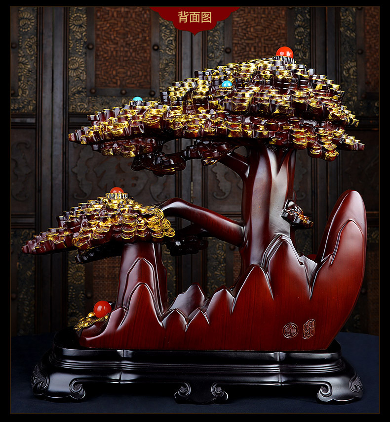 迎客招财 迎客松摇钱树发财树摆件开店送礼客厅公司店铺开业礼品