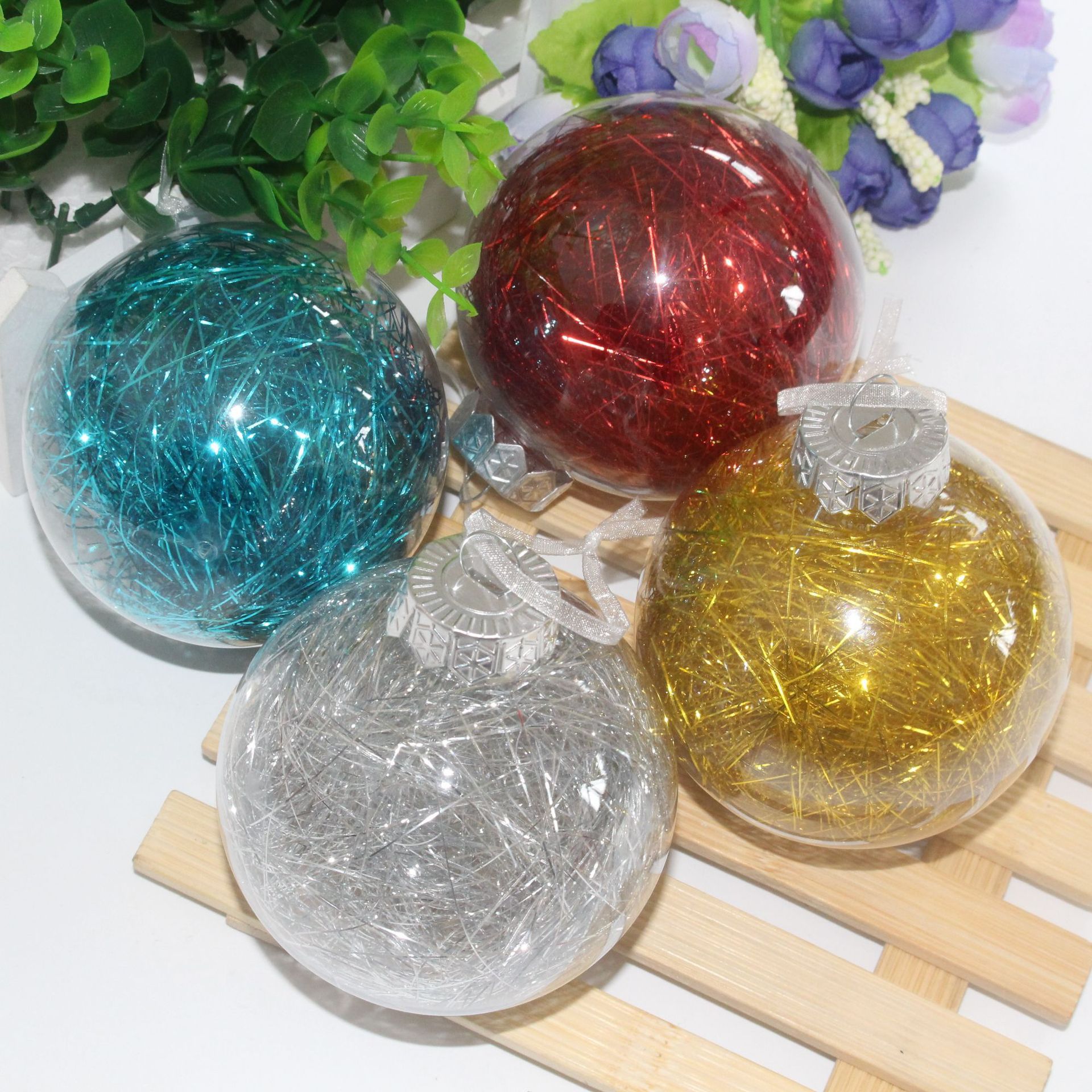 2018新款透明圣诞球 ps塑料圣诞装饰品圣诞树挂件 775