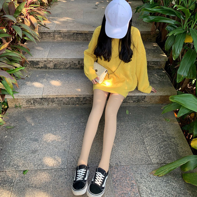 光腿肉色神器女春秋薄款丝袜隐形超自然早纯色sky加绒美腿打女