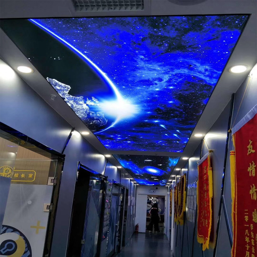供应乳白色吊顶发光膜灯光膜吊顶白色透光膜打印灯膜软膜蓝天白云