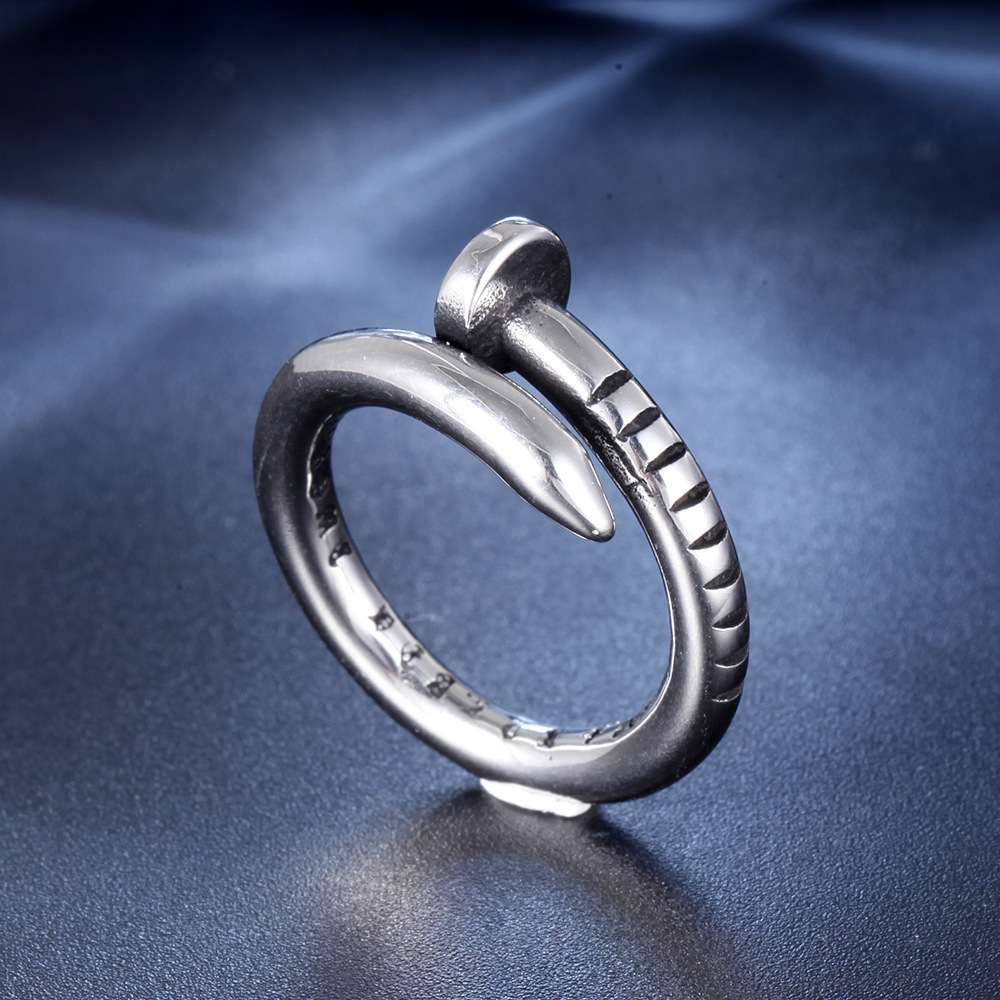 复古霸气不锈钢戒指 个性朋克戒指饰品批发 钉子指环