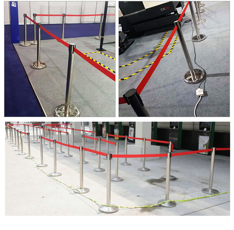 加厚安全隔离柱伸缩带排队围栏栏杆不锈钢银行一米线护栏警戒警示