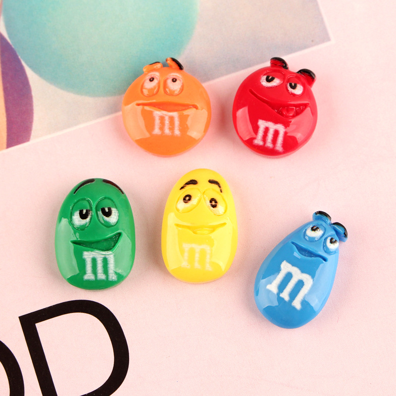 趣味表情m豆 diy滴胶手机壳材料 奶油胶手机壳配件 儿童发饰品diy