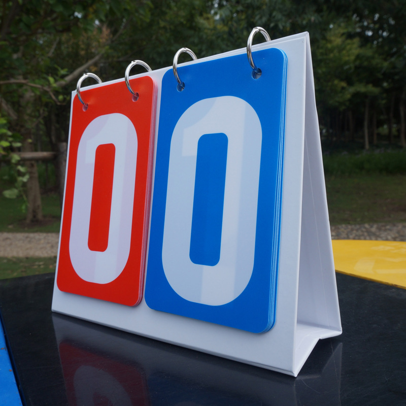 双色两位数塑料记分牌红加蓝两色翻分牌2色2位数比分牌防水评分牌