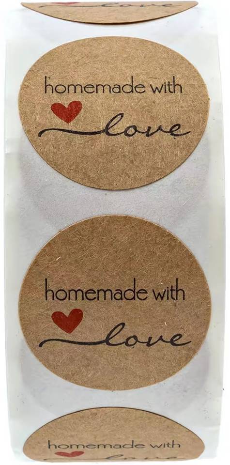 跨境商品 卷装1英寸圆形牛皮标签自制带爱情贴纸 500个/卷