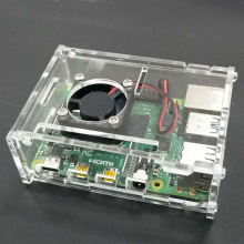 树莓派4代外壳4b代亚克力散热透明Raspberry Pi4B+带风扇主板壳子