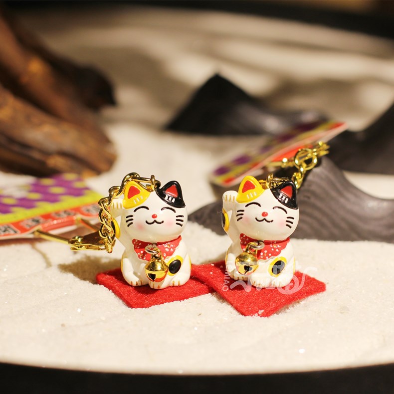 乐喵开运钥匙扣可爱招财猫挂饰创意小礼品汽车挂件手机链生日礼物