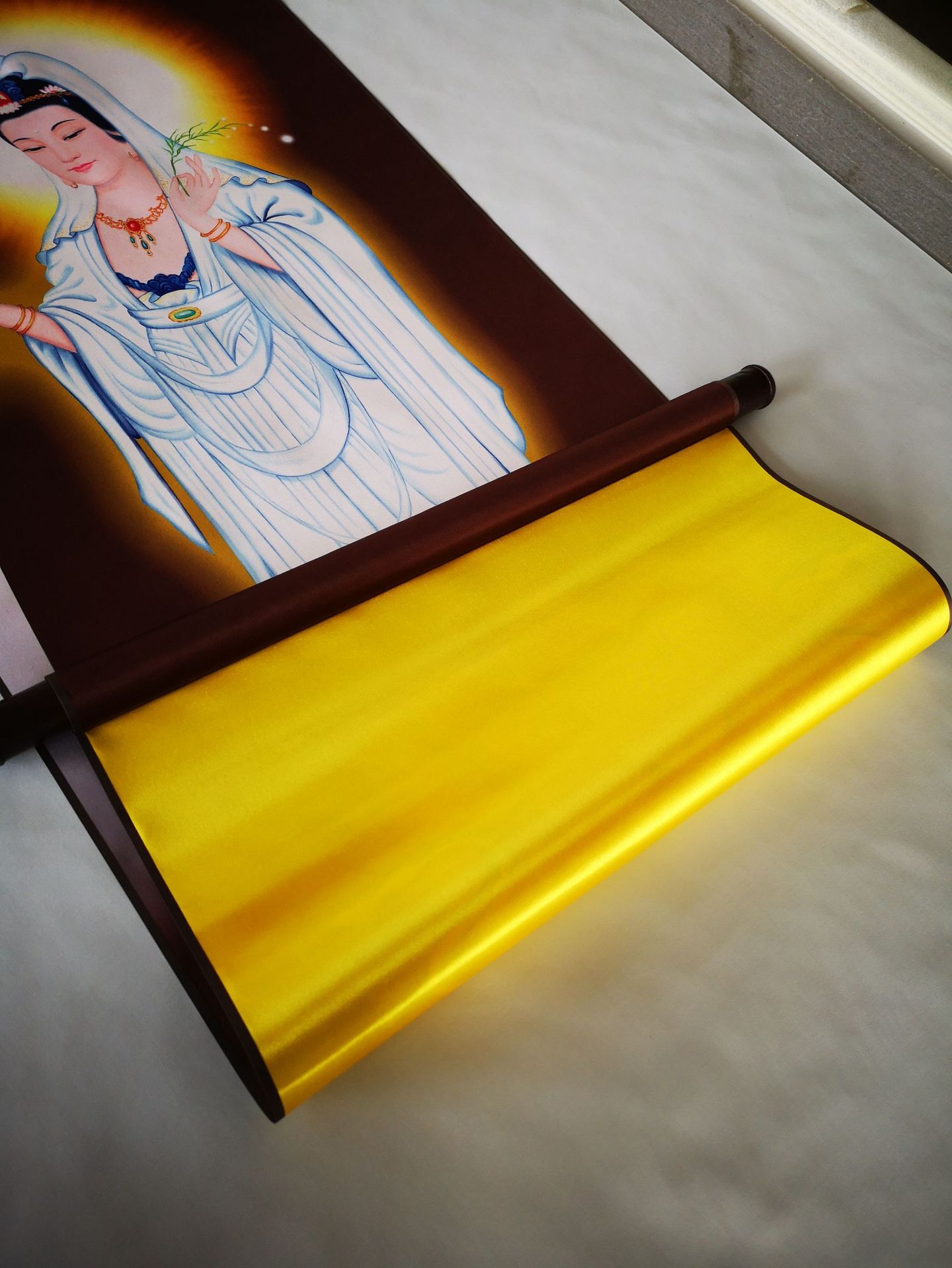 南无阿弥陀佛画像接引图 丝绸卷轴画 挂画 西方三圣佛像画制作