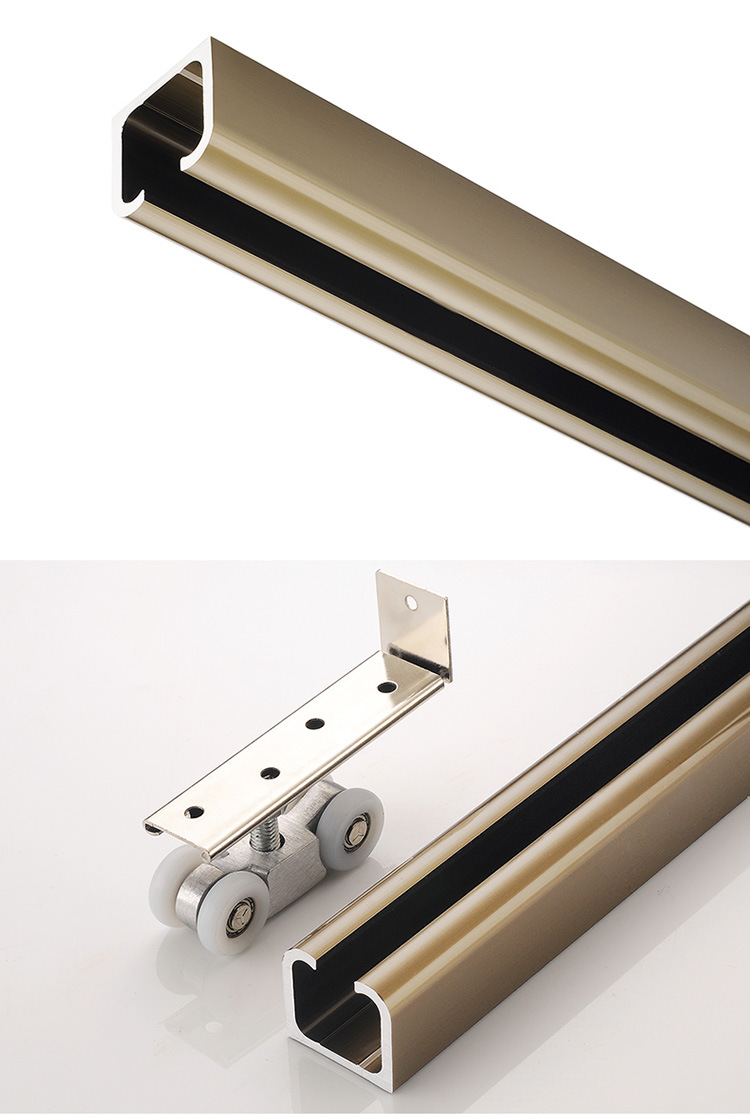 实木门玻璃门折叠推拉门滑轨滑轮吊轨吊轮导轨 移门轨道导轨滑道