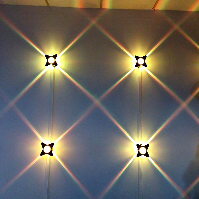 供应led壁灯十字星光灯聚光亮化灯4w5w ac220v防雨铝材户外点光源