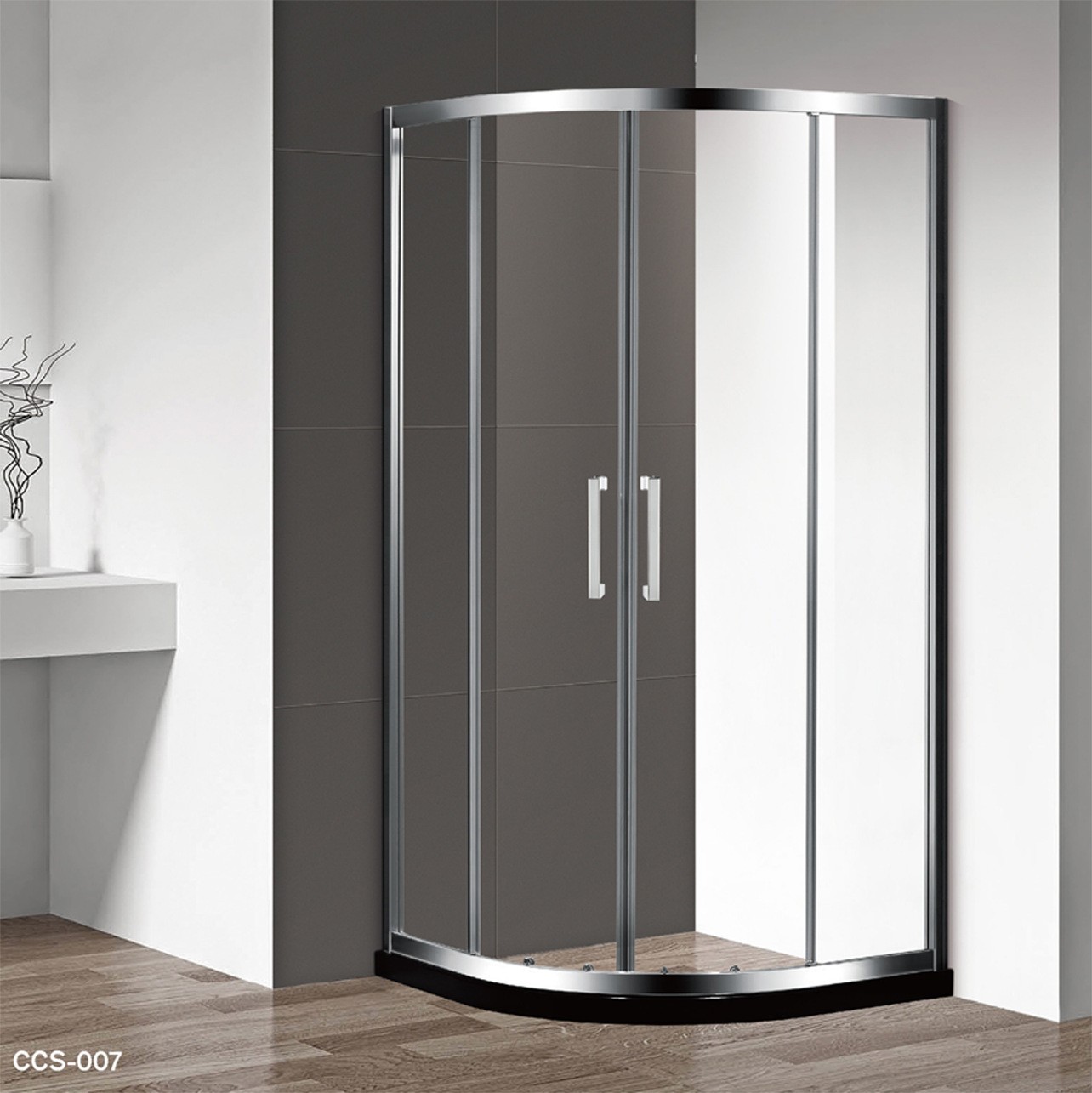 外贸热销爆款厂家直供弧形淋浴房卫生间门浴室玻璃隔断玻璃门