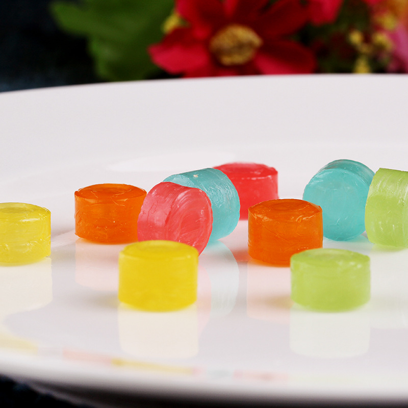 典趣2500克千纸鹤糖果七彩多彩糖水果硬糖条纹磨砂散装糖批发