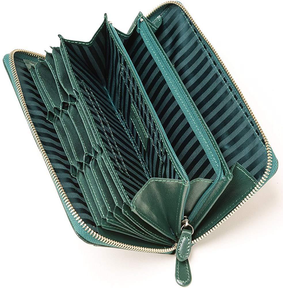 日本亚马逊新款真皮男女式复古拉链手拿钱包简约枥木大容量钱夹