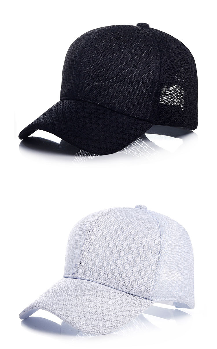2019秋夏季新款成人镂空网眼棒球帽透气纯色帽子时尚百搭遮阳帽女