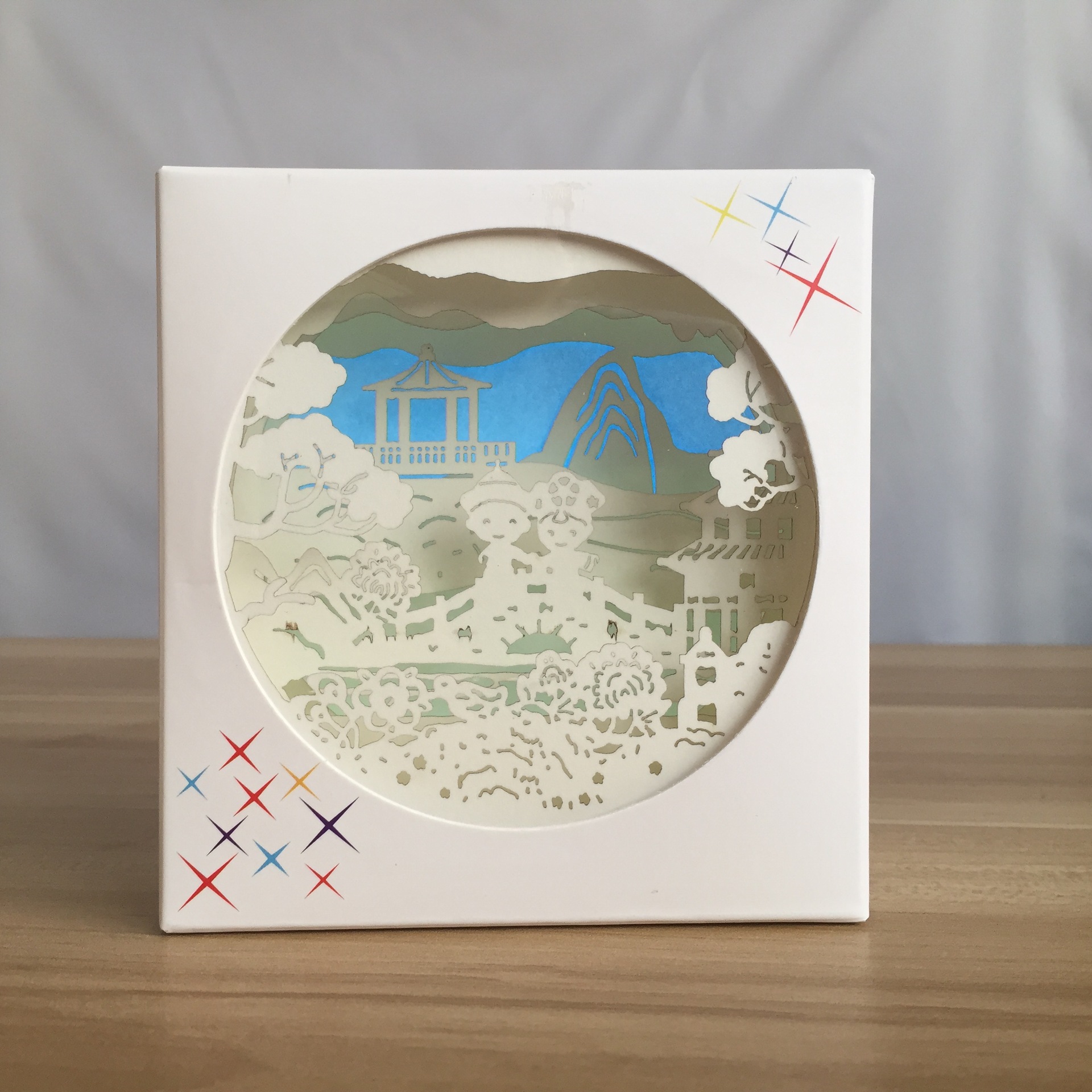 厂家直销 diy拼装纸盒灯雕画 创意光影纸雕画 立体纸雕刻 可定制