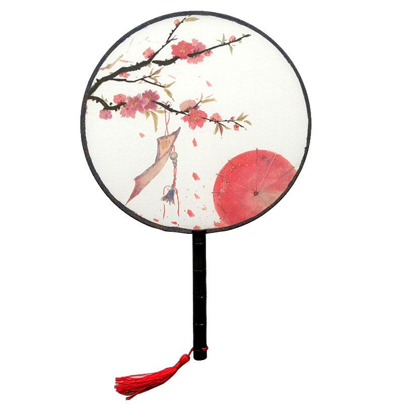 有现货 可选图案 新款质量好 竹工艺团扇精美圆扇宫廷美人花鸟扇