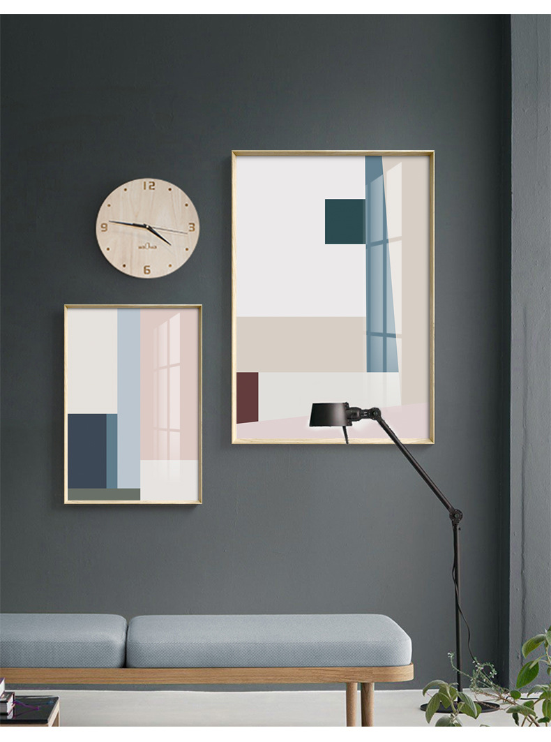 装饰画文艺建筑复古餐厅客厅玄关沙发背景墙挂画莫兰迪简约抽象画