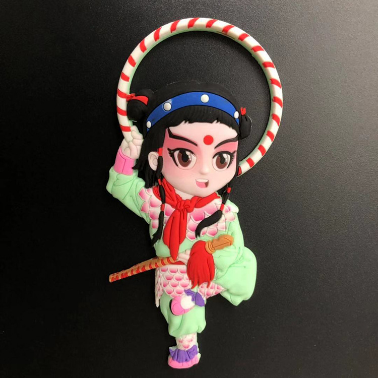 旗袍女郎化妆镜创意家居折叠镜上海印象双面镜子中国风旅游纪念品