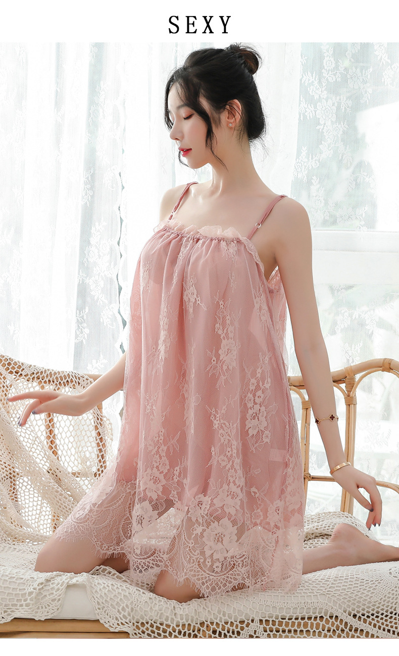 大码180斤可穿 高端情趣内衣性感诱惑蕾丝吊带睡衣套装睡裙家居服
