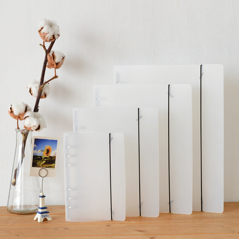 2022磨砂文件夹pp外壳a4a5a6加大活页夹记事本手账本印刷活页壳