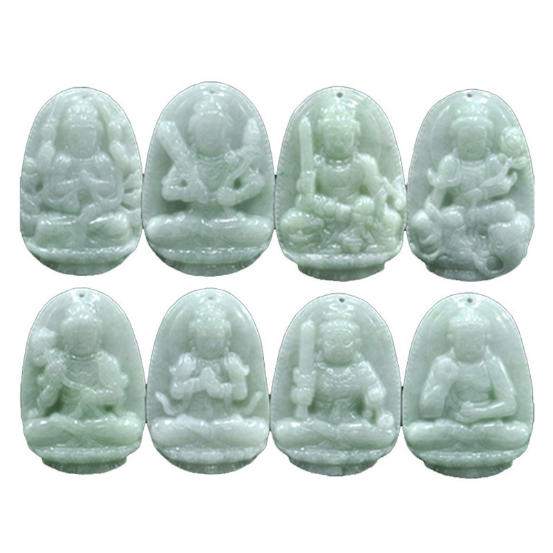 a货缅甸玉翡翠八大守护神吊坠玉石生肖本命佛挂件批发