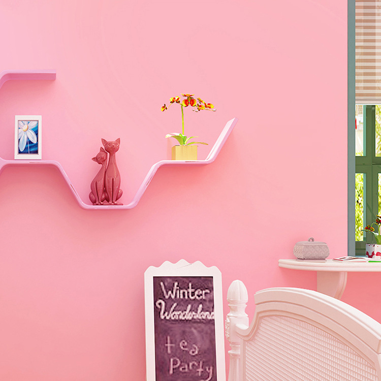 少女心卧室背景墙纸素色简约现代客厅粉色壁纸书房墙纸纯色