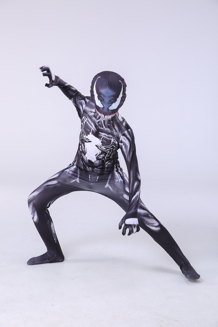 毒液紧身衣cosplay服装成人蜘1蛛侠紧身衣万圣节衣服儿童毒液cos