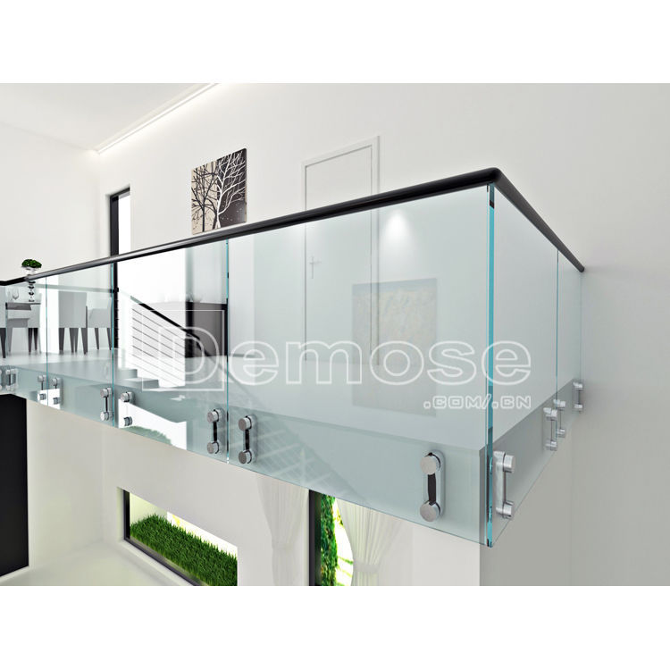 侧装护栏 别墅 复式楼梯护栏 露台侧装悬挂玻璃扶手 钢化玻璃