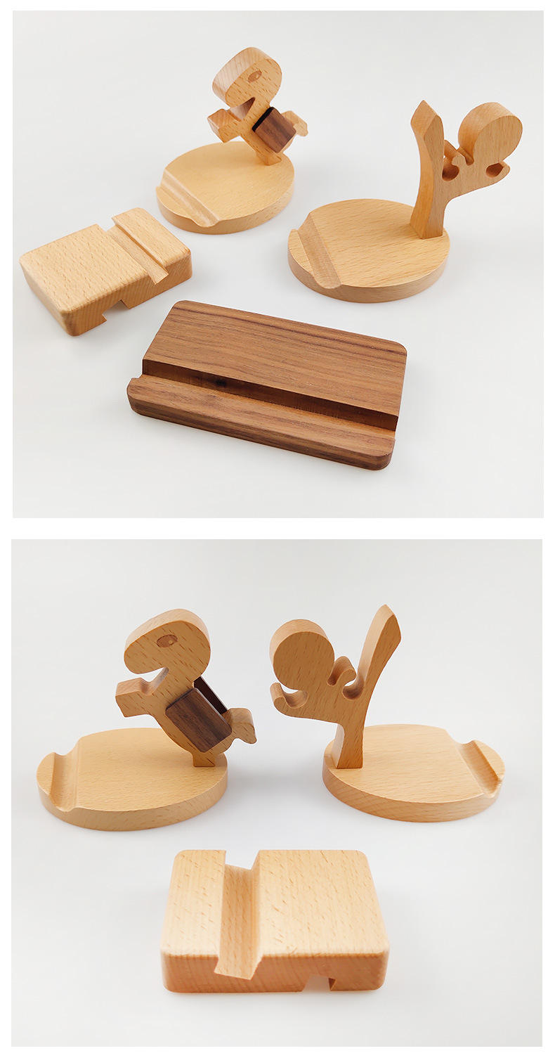 木制创意名片手机底座榉木手机支架个性手机座 厂家直销 支持定制