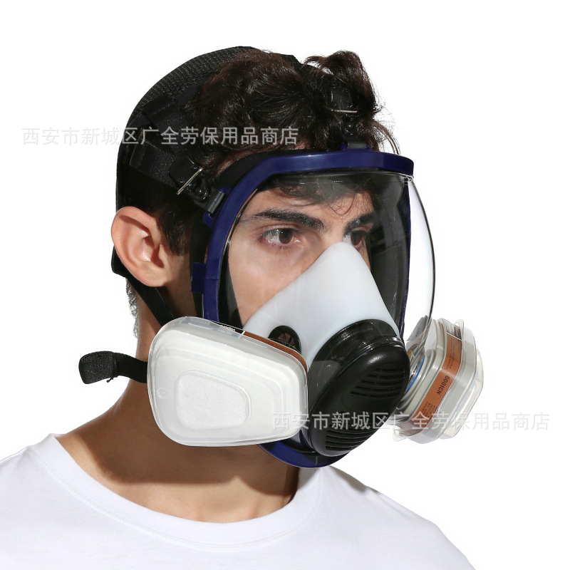 8100球形防毒面具 硅胶全面罩口罩 喷漆化工打农药消防防毒全面具