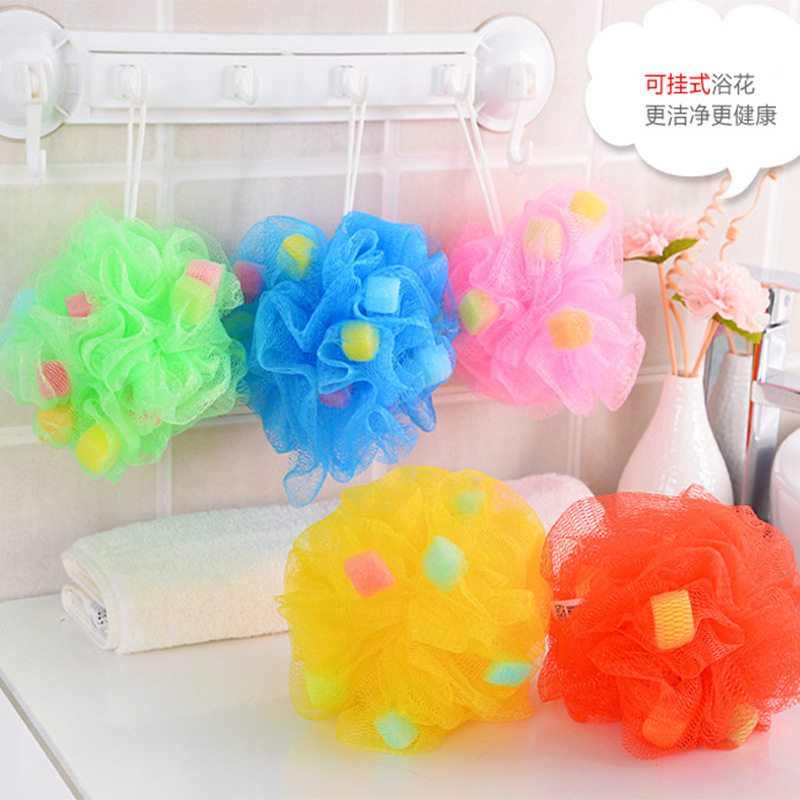 大号海绵彩色沐浴球洗澡球沐浴花搓澡浴花浴球起泡网洗澡泡泡网