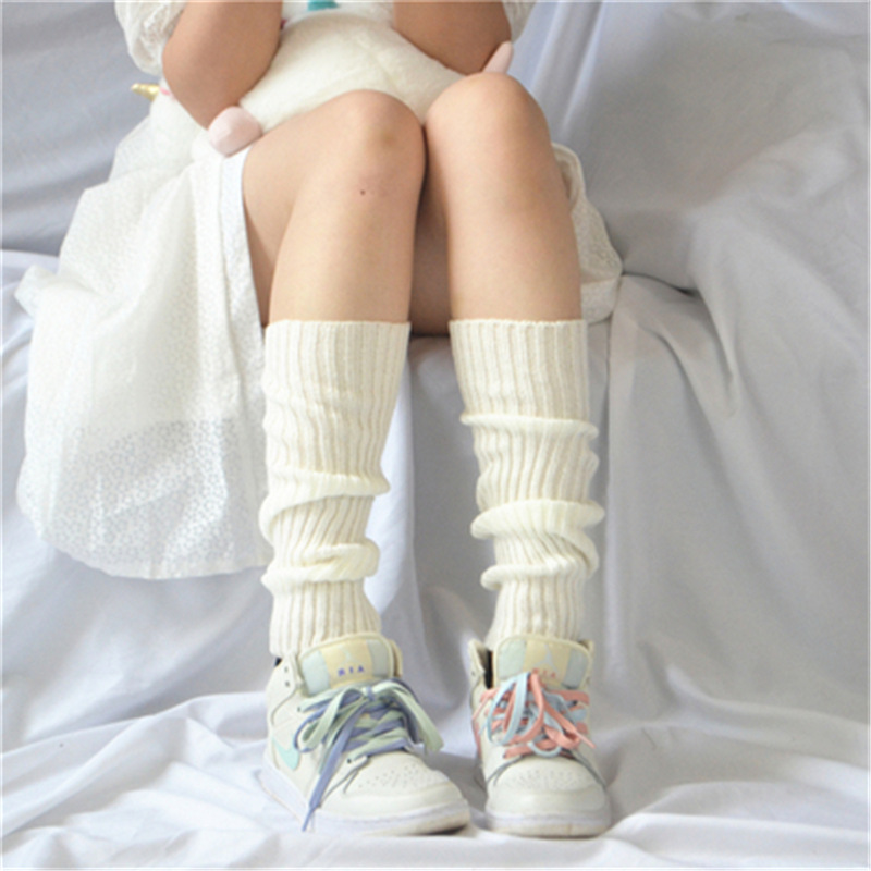 Autumn and Winter Warm Leggings Xuan Ya Korean Women's Fluorescent Candy Color Wool Knitted Suit Mid-Calf Length Loose Socks