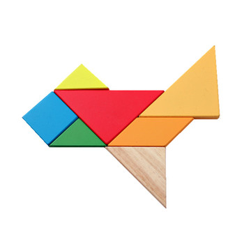 厂家直销大号木质益智七巧拼板 儿童益智七巧板 木制彩色七巧拼板