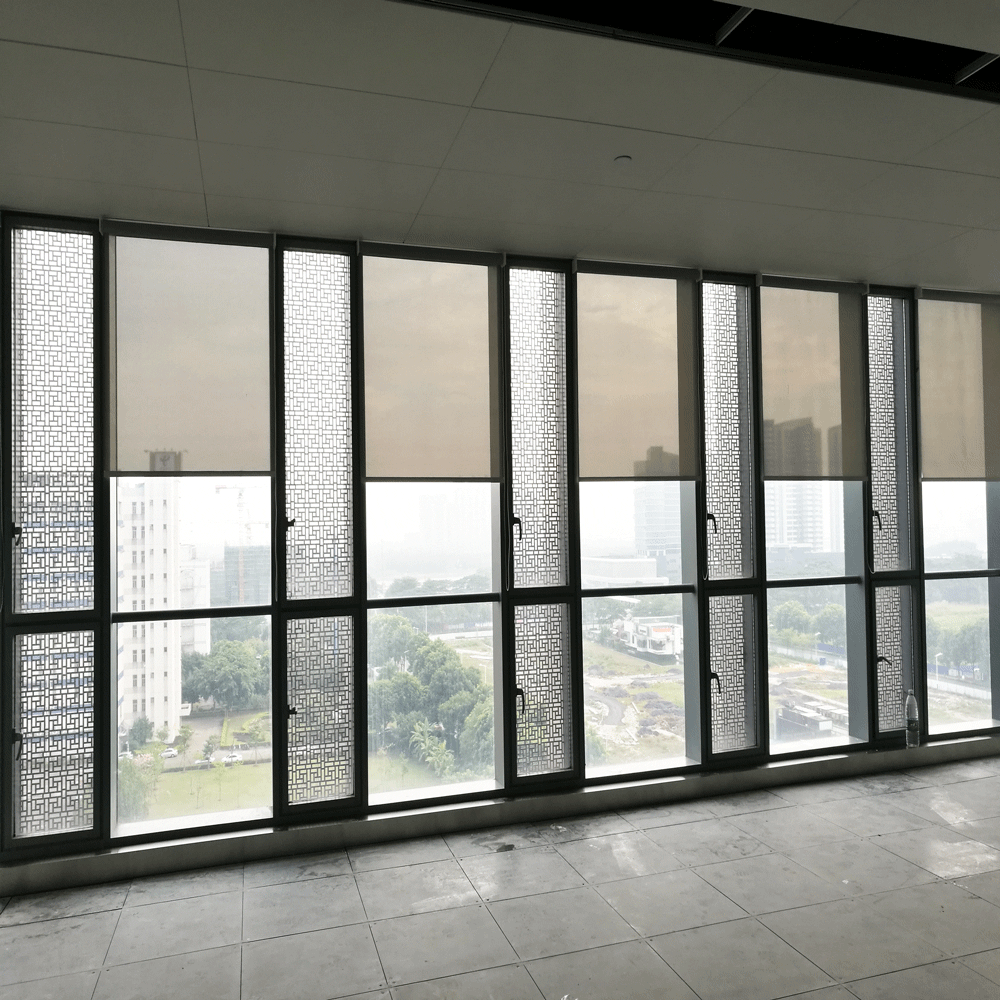 厂家供应工程卷帘 广州天河窗帘 办公大楼卷帘 手动遮阳遮光卷帘