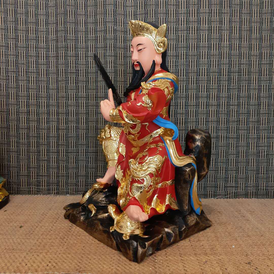 树脂佛像寺庙祠堂工艺品摆件 玄天上帝真武大帝上帝公贴金极彩