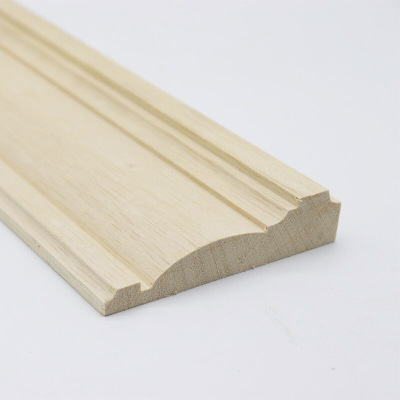 厂家直销 欧式装饰线条白木踢脚线 定制背景实木线条门窗套木线