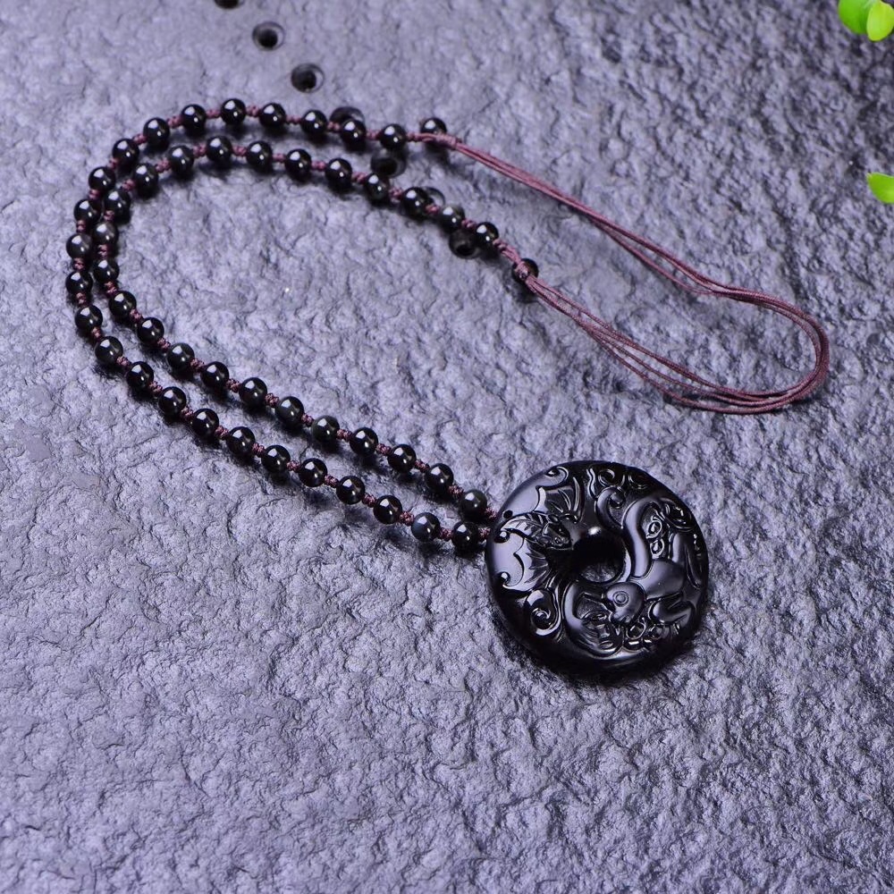 天然冰种磨砂乌金黑曜石十二生肖属相男女士款吊坠水晶挂件批发