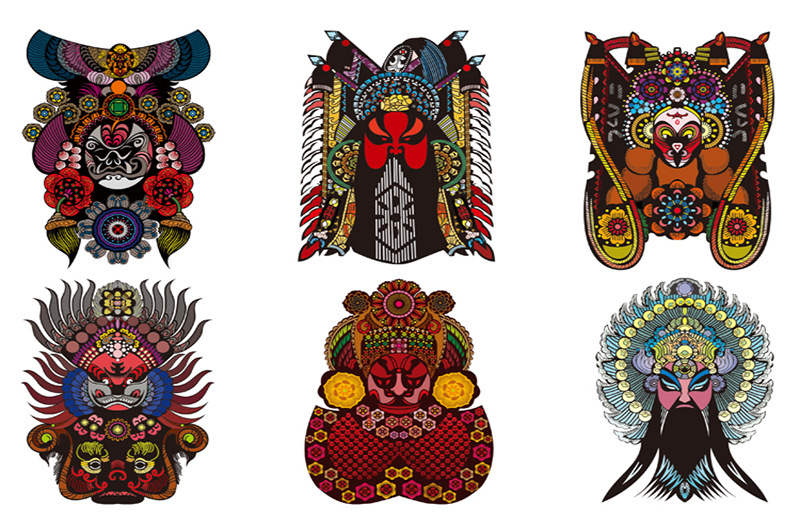 中国京剧脸谱系列抱枕 特色民族风双面印花装饰靠垫含芯 工厂直发