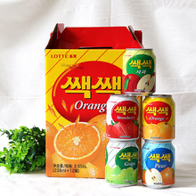 韩国进口果汁Lotte乐天葡萄汁橙汁草莓汁果肉果粒网红饮品大批发
