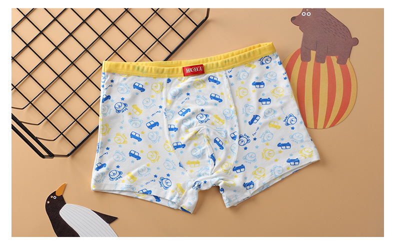 男孩双层透气裆布 四角中小儿童男宝宝内裤卡通男童平角内裤