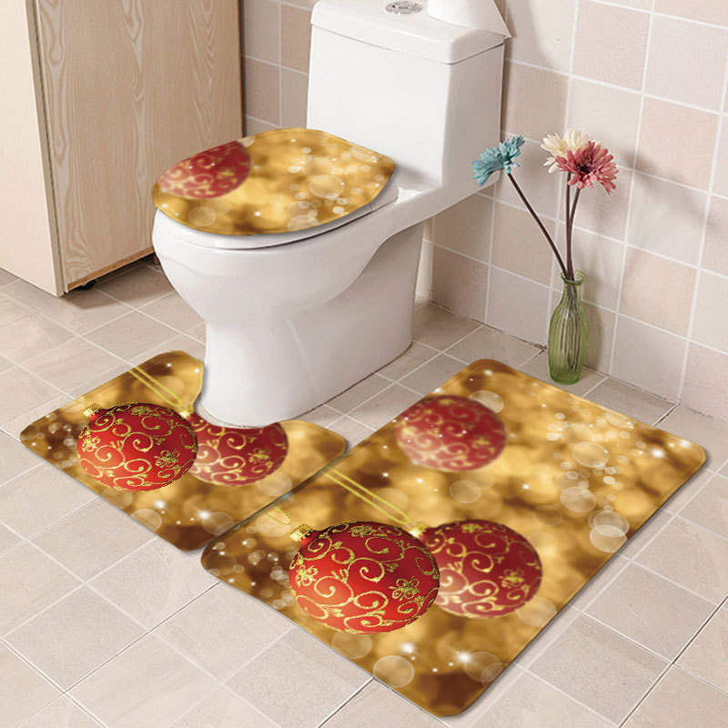 Bathroom Toilet Floor Mat Set Three-Piece Set Living Room Carpet Bedroom Floor Mat Kitchen Mat Factory Direct Sales