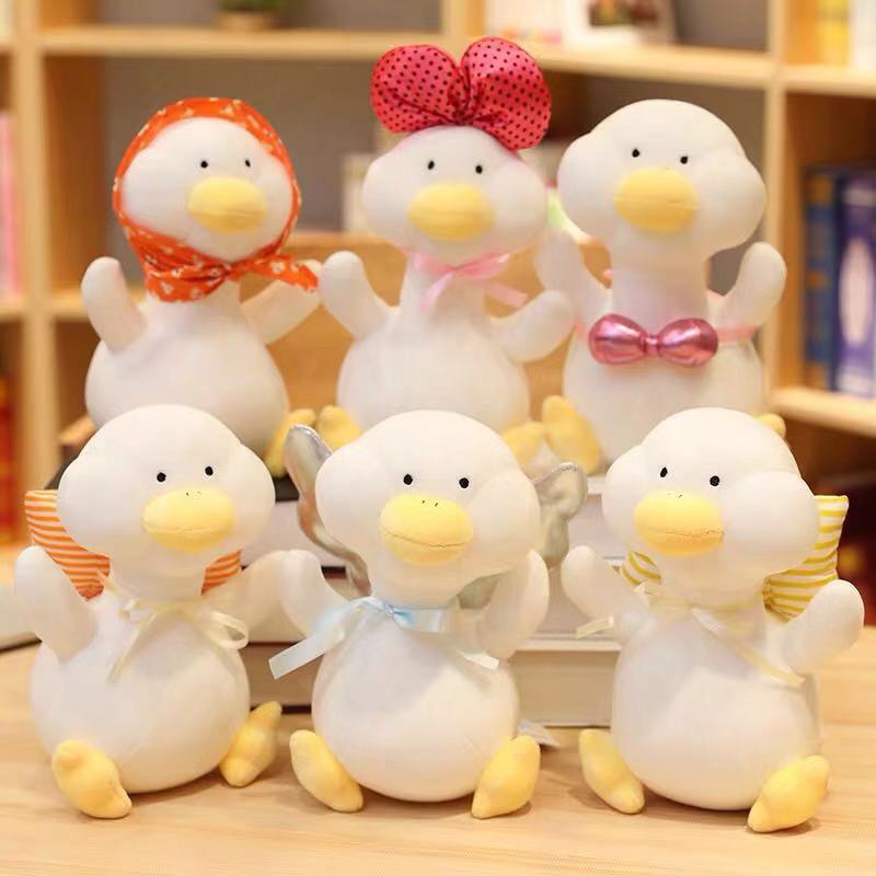 快手抖音网红玩偶可爱少女心加油鸭8寸25cm丑萌抓娃娃机公仔批发